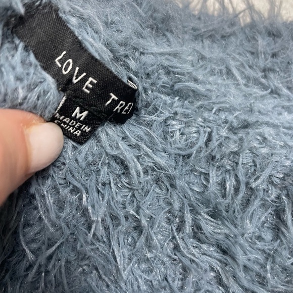 Love Tree Blue Fuzzy Crop Top - Picture 5 of 5